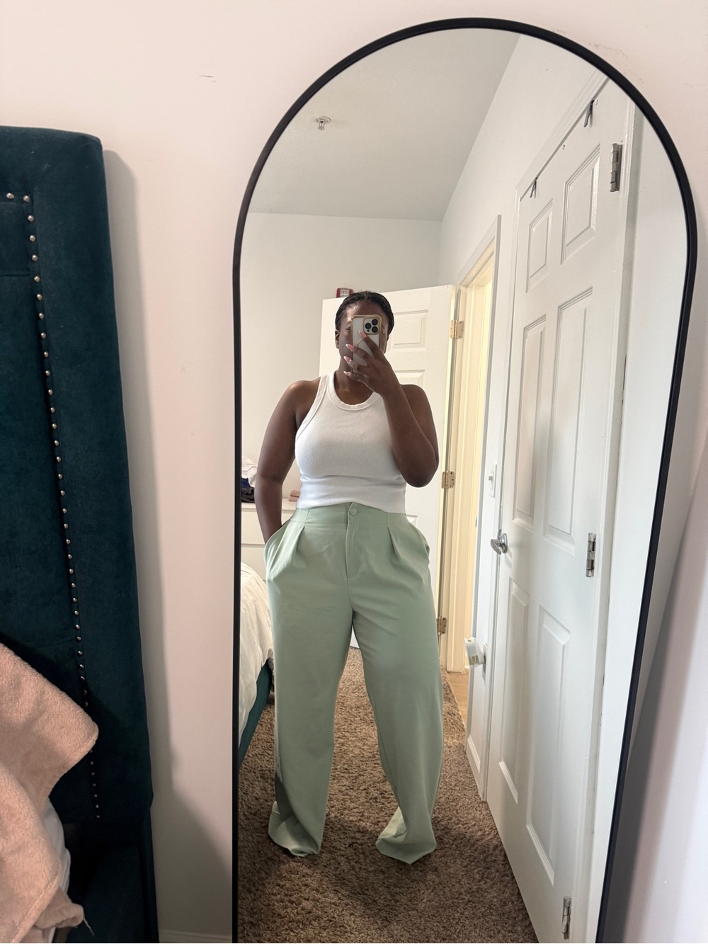 Fashion to Figure Soft Sage Wide-Leg High-Rise Pants - Picture 3 of 4